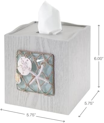 Avanti Linens - Tissue Box Cover, Coastal Home Decor, Seaglass