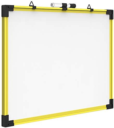 Quartet Dry Erase Whiteboard, Magnetic White Board, 18" x 24", Plastic Frame, Industrial Yellow (724120)