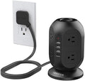 TESSAN Tower Power Strip 10 ft, Long Flat Extension Cord，Multiple Outlets