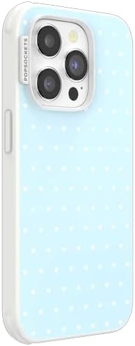 PopSockets iPhone 14 Pro Phone Case with MagSafe- Sweet Heart Blue | Magnetic, Wireless Charging, Camera & Drop Protection, Blue, Phone, Women