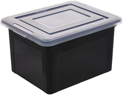 IRIS USA 4-Pack 35 Qt. Letter/Legal File Box with Latching Lid, Black