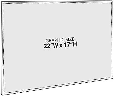 Azar Displays 122038 22-Inch W by 17-Inch H Wall Mount Acrylic Frame Pack of 10 - Clear Acrylic Wall Frame with Sticky Back - Floating Wall Sign Holder - Adhesive Office Sign - Frameless Picture Frame