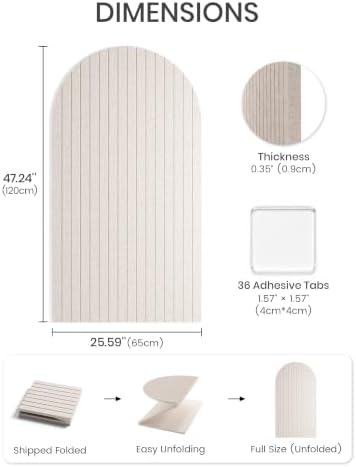 Large Arched Felt Bulletin Board 47.2''×25.5'', Oatmeal