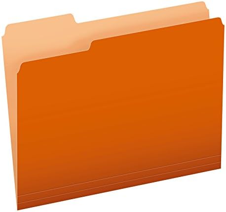 Pendaflex Two-Tone Color File Folders, Letter Size, 1/3 Cut, Orange, 100 per Box (152 1/3 ORA)