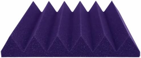 Foam Factory Inc 24 Pack Color Acoustic Foam Panel Studio Soundproofing Wedge Wall Tiles 12” X 12” X 2” (Purple)