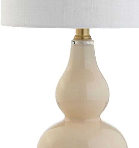 JONATHAN Y Anya Gourd Glass Table Lamp 20.5", Ivory