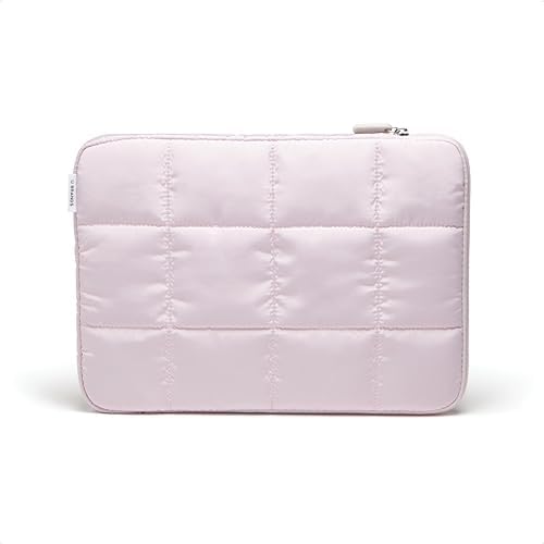 U Brands Nylon Puffy Zipping Medium Laptop Sleeve, 9.75" x 13", MacBook Bag, Laptop Case for MacBook Pro, MacBook Air, Chromebook, HP Computer, Petal Pink