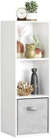 Whitmor 3 Cube Bookcase Stackable MDF Storage Organizer 11 Inch
