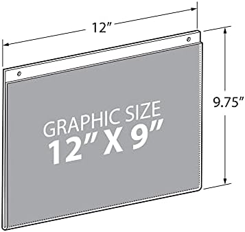 Azar Displays 162713 12-Inch Width by 9-Inch Height Wall U-Frame with Pre-Cut Hanging Holes, 10-Pack