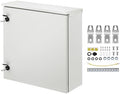 VEVOR Electrical Enclosure, 24'' x 24'' x 8'', NEMA 4 Outdoor Enclosure, IP65 Waterproof & Dustproof Cold-Rolled Carbon Steel Hinged Junction Box for Outdoor Indoor Use, with Rain Hood