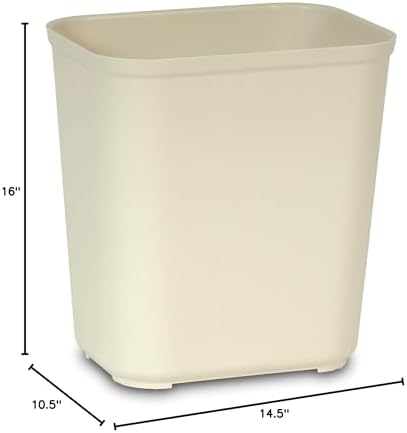 Rubbermaid Commercial Products Fire Resistant Wastebasket 7GAL/28 QT Beige for Hospitals/Schools/Hotels/Offices