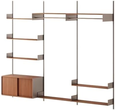 Rygcrud DIY Home Office Bookcase, 3 Tier Book Shelves with Storage Cabinet, Wall Mount Open Display Closet System for Bedroom Clothing Organizer Storage(78.7x70.9in)