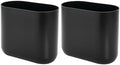 iDesign Small Slim Plastic Bathroom Trash Can, 2-Pack, Black