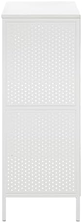OSP Home Furnishings Ace Contemporary Modern Storage Bookcase with Shelves, 2 Shelves, White Finish