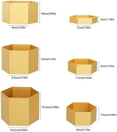 Metal Buffet Risers,6PCS Hexagonal Jewelry Display Risers 2.76 in to 4.02 in Market Display Stands Metal Showcase for Catering Dessert Figures Decoration (Gold, 2.76IN to 4.02IN)