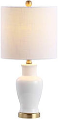 JONATHAN Y Chi Bedside Table Lamp 21" Ceramic Porcelain Vase, White