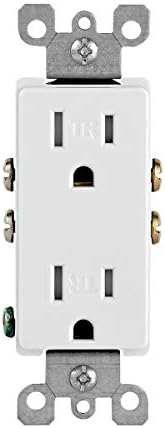 Leviton 15 Amp Decora Tamper-Resistant Duplex Electrical Wall Outlet, 10 Pack, T5325-WMP, White