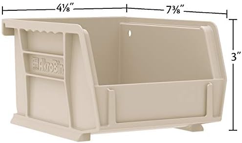 Akro-Mils 30220 AkroBins Plastic Storage Bins, 7"x4"x3", Yellow, 24-Pack