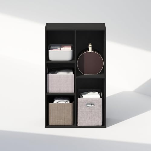 5-Cube Open Shelf Multipurpose Closet & Clothing Storage, Organizer, Blackwood