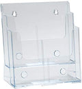 Azar Displays, 252380, Letter Size Brochure Holder, 2 Tier Literature Display, Flyer Organizer for Retail, Office Supplies Organizer, Magazine, File & Document Holder for Counter or Wall, Clear