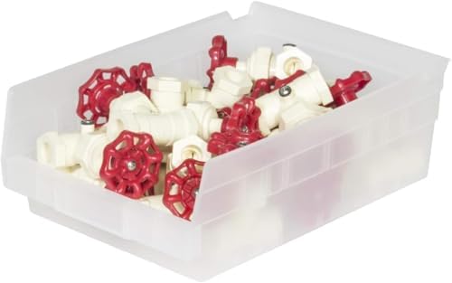 Akro-Mils 30150 Heavy Duty Plastic Shelf Bins, 12"x 8"x 4", Clear, 12-Pack