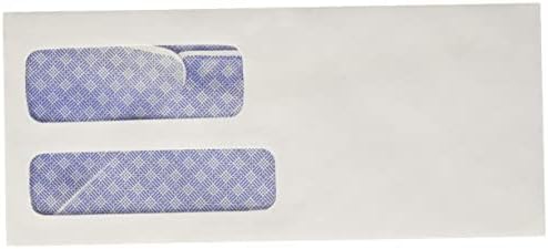 Amazon Basics #9 Double Window Security Gummed Business Envelopes for Invoices,500 Count, White (Pack of 5)