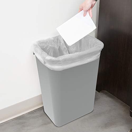 Storex Large/Tall Waste Basket, Gray, 15.5 x 11 x 20.75 Inches, 4-Pack (00701C04C)