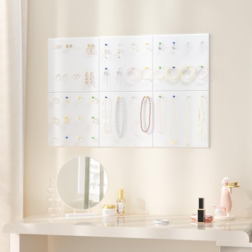 Neatsure Large Cork Board for Wall, 36" x 24" White Bulletin Board with Pushpins, 6 Panels Felt Tiles Tack Push Pin Board for Office