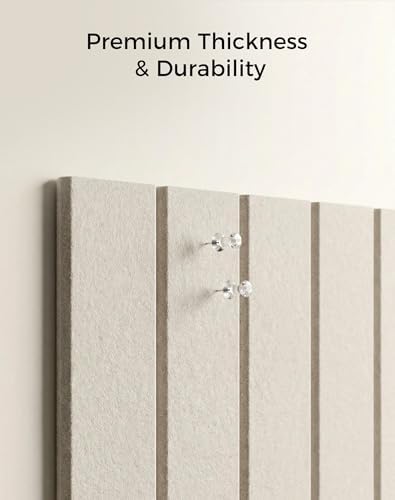 Aothia 12-Pack Felt Bulletin Board Tiles 48"x36", Modular Pin Board for Notes, Photos & Mood Boards, Cork Board Alternative for Smooth Walls, 0.35" Thick, 70 Adhesive Tabs & 40 Pins, Oatmeal