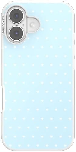 PopSockets iPhone 17 Phone Case with MagSafe- Sweet Heart Blue | Magnetic, Wireless Charging, Camera & Drop Protection, Blue, Phone, Women