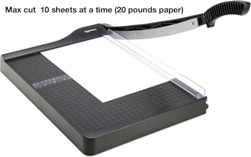 Amazon Basics Paper Trimmer Cutter for Office and Crafts, Heavy-Duty, Portable Guillotine Paper Cutter, 15-Inch, 10-Sheet Cardstock for Photos