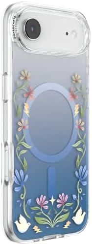 PopSockets iPhone 17 Air Phone Case with MagSafe, Wireless Charging Compatible, Disney - Boho Wildflowers Blue