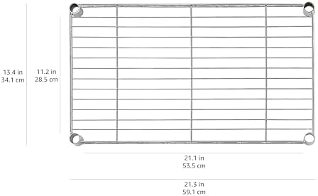 Amazon Basics 4-Shelf Adjustable Storage Shelving Unit for Garage, Steel Wire Rack, 200 Pound Loading Capacity per Shelf, 13.4"D x 23.2"W x 48"H, Chrome