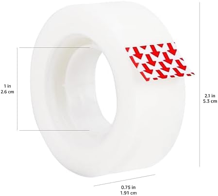 Amazon Basics Matte Finish Tape, 6 Pack, 3/4" Width x 1000" (27.8 yds) Length, Translucent