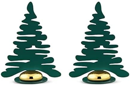 Alessi BM16S2 GR - Barkplace Tree Set of two place markers in steel coloured with epoxy resin, green with magnet.