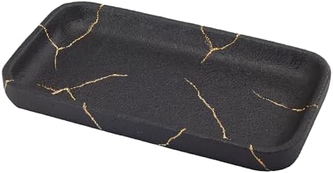 Nicole Miller - Vanity Tray, Resin Countertop Accessories, Dorm Room Essentials (Sydney Collection, Black/Gold)