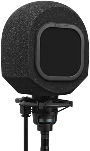 Soundbox Vocal Recording Isolation Booth | Portable Microphone Shield, Pop Filter for Studio-Quality Sound for Singing, Podcasting, Acoustic High-Density Foam Ball, Mic Soundproof Box (Classic Black)