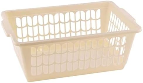 YBM HOME Plastic Perforated Storage Basket Bin Office Drawer, Shelf Desktop Countertop Tray Organizer 32-1188 (1, Beige)