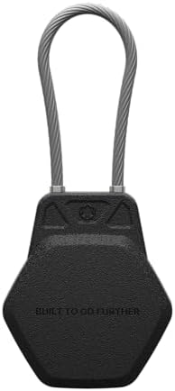 URBAN ARMOR GEAR UAG Designed for AirTag Case - Hard Shell Lock Case AirTag Holder Keychain with Wire Cable for Keys, Luggage & Bags, Anti-Lost Ultra Secure GPS Protective Cover, Civilian Black