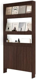 LINLIUA Behind the Door Bookshelf, 5 Shelf Behind Door Shelves with Storage, Space-Saving Wall Mount Narrow Bookcase Cabinet for Living Room Bedroom