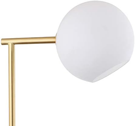 JONATHAN Y Charles Modern Globe Bedside Table Lamp 20.5", Gold/White