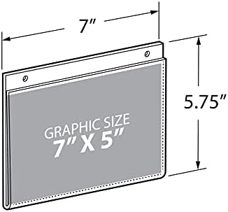 Azar Displays 162723 Wall Mount 7-Inch Width by 5-Inch Height Acrylic U-Frame, 10-Piece Set