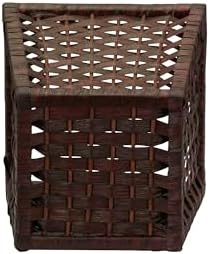 Household Essentials Woven Waste Basket, 3 Gallons, HandWoven Paper Rope with Removable Plastic Liner, Durable Wood Frame, Wide and Open Top for Easy Access, Decorative, Brown