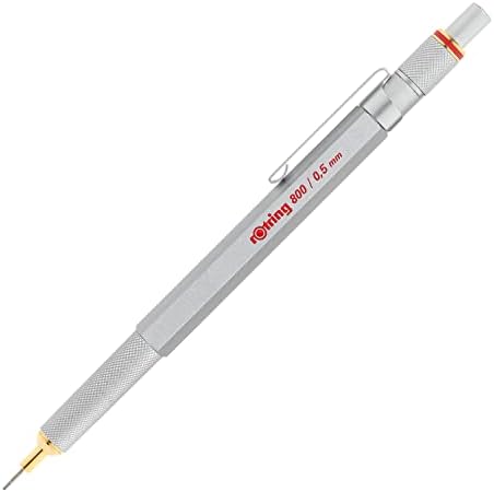 rOtring 800 Retractable Mechanical Pencil, 0.5mm, Silver Metal Barrel - For Drafting, Engineering, Architecture Professionals