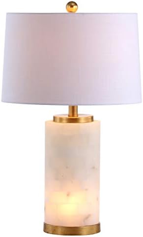 JONATHAN Y Eliza 25.5" Alabaster 2-Light Table Lamp, White/Gold Leaf