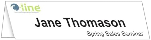 C-Line Printer-Ready Scored Name Tent Cards, 11 x 4-1/4 Inches (Folded Size), 8-1/2"" x 11"" White Cardstock Sheets, Box of 50 (87517), large
