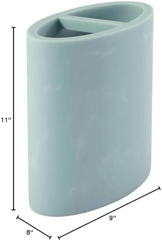 Nicole Miller - Toothbrush Holder, Resin Countertop Accessories, Dorm Room Essentials (Kendall Collection, Oasis)