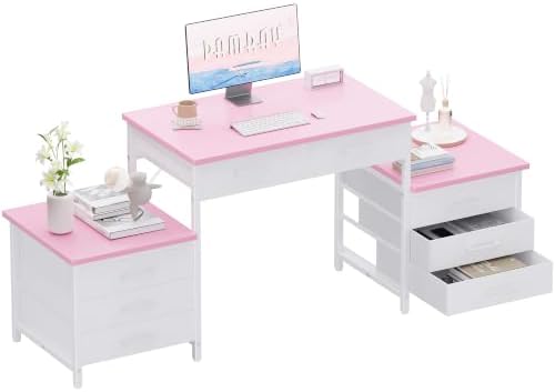 Pamray 63 Inch Computer Desk with 8 Drawers for Study Writing Work