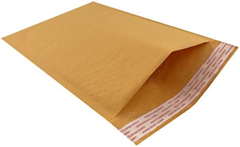 Amazon Basics Kraft Padded Bubble Mailers with Bubble Wrap Protection, Self-Seal, Strong Adhesive for Shipping, 8.5" x 14" (Internal Size - 8.25" x 13.75"), Brown, 100-Pack