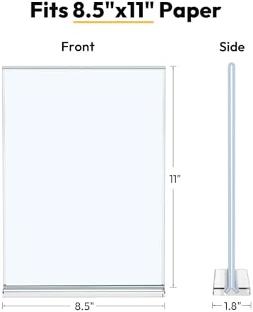 NIUBEE Unbreakable Acrylic Sign Holder 8.5 x 11 Clear Flyer Stand 3 Pack